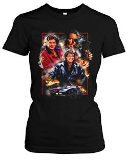 David Hasselhoff Damen T-Shirt | Vintage Baywatch Retro Kult Girlie (L, Druck: Bunt) von Uglyshirt89