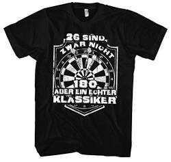 Der Klassiker 26 sind Nicht 180 Männer Herren T-Shirt | Dart Dartboard Sport One Hundred and Eighty | M1 (4XL, Schwarz) von Uglyshirt89