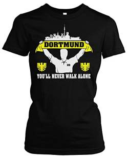 Dortmund Support Damen T-Shirt | Stadt - Dortmund Skyline - Sport - Fussball - City - Dortmund Shirt Damen | Girlie (L) von Uglyshirt89