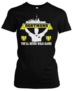 Dortmund Support Damen T-Shirt | Stadt - Dortmund Skyline - Sport - Fussball - City - Dortmund Shirt Damen | Girlie (XXL) von Uglyshirt89