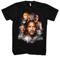 Dwayne Johnson Herren T-Shirt | Dwayne Johnson Tshirt - The Rock Shirt - Skyscraper (Schwarz/Duck: Bunt, XL) von Uglyshirt89