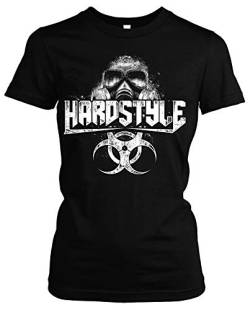 Hardstyle Maske Damen Girlie T-Shirt | Hardcore Musik Minimal Techno (M) von Uglyshirt89