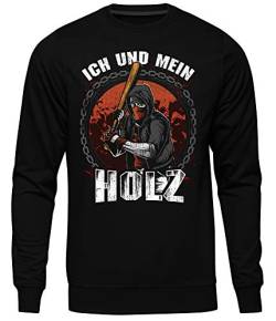 Ich und Mein Holz Männer Herren Pullover | Hooligan Ultras Baseballschläger Skull Sport (XXL) von Uglyshirt89