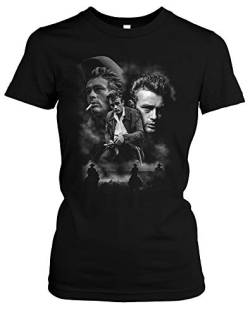 James Dean Damen T-Shirt | Vintage Rockabilly Retro Kult Girlie (L, Druck: Weiß) von Uglyshirt89