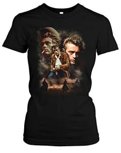 James Dean Damen T-Shirt | Vintage Rockabilly Retro Kult Girlie (XXL, Druck: Bunt) von Uglyshirt89