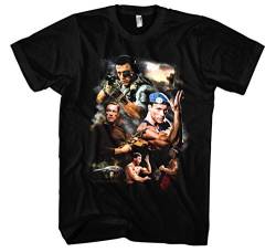 Jean Claude Van Damme Männer und Herren T-Shirt | Vintage JCVD Retro Kult (L, Schwarz Druck:Bunt) von Uglyshirt89