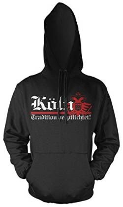 Köln Tradition Männer und Herren Kapuzenpullover | Fussball Ultras Aufstieg Geschenk | FB (L, Schwarz) von Uglyshirt89