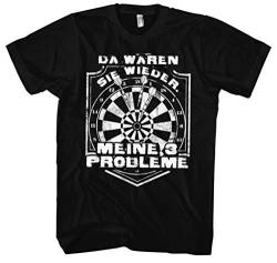 Meine 3 Probleme Männer Herren T-Shirt | Dart Dartboard Sport One Hundred and Eighty (XL, Schwarz) von Uglyshirt89