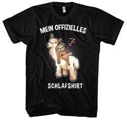 Offizielles Schlafshirt Herren T-Shirt | Lustiges Geschenk - Faultier Tshirt Herren - Chillen - Pyjama - Schlafmütze | M1 Schwarz (XL) von Uglyshirt89