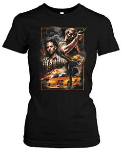 Paul Walker Damen T-Shirt | Retro Vintage Kult Girlie (S, Druck: Bunt) von Uglyshirt89