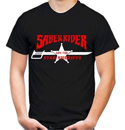 Saber Rider and The Star Sheriffs Männer und Herren T-Shirt | He-Man Trickfilm 80er Kult | M1 (L, Schwarz) von Uglyshirt89