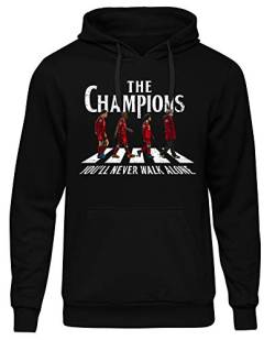 The Champions Männer Herren Kapuzenpullover | Liverpool Fussball Ultras England Salah Never Give Up (L) von Uglyshirt89