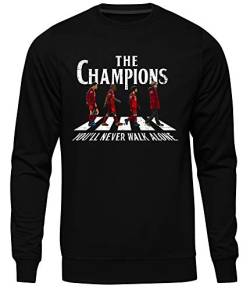 The Champions Männer Herren Pullover | Liverpool Fussball Ultras England Salah Never Give Up (3XL) von Uglyshirt89