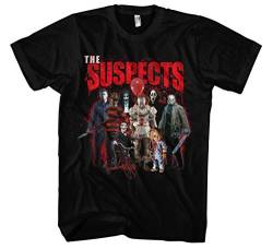 The Suspects Herren T-Shirt | Horror Shirt Herren - Jason Voorhees Tshirt - Halloween - Es Tshirt Pennywise - Michael Myers Tshirt Herren (XXL) von Uglyshirt89