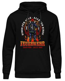 Uglyshirt89 Feuerwehr Männer Herren Kapuzenpullover | Feuerwehrmann FFW Logo Held Hero Bekleidung (3XL, M9) von Uglyshirt89