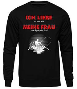 Uglyshirt89 Ich Liebe Meine Frau Angeln Männer Herren Pullover | Angel Angler Angelbekleidung Fishing Fischen Sport Familie (XXL) von Uglyshirt89