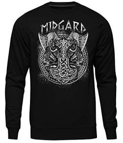 Uglyshirt89 Midgard Männer Herren Pullover | Wikinger Odin Thor Vikings Berserker Walhalla | M1 (XL) von Uglyshirt89