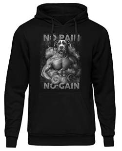 Uglyshirt89 No Pain No Gain Kapuzenpullover | Sport Bodybuilding Logo Workout Fitness Gym Pullover Hoodie | M2 (XL) von Uglyshirt89