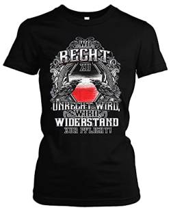 Wo Recht zu Unrecht Wird Damen Girlie T-Shirt | Deutschland Kaiser Preußen Revolution Osten Aufstand Putsch | M2 (L) von Uglyshirt89