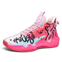 Uhclrr Herren Basketball Schuhe Gym Sportschuhe Anti Rutsch Basketball Schuhe Outdoor Jungen Basketball Schuhe(38 EU, Pink) von Uhclrr