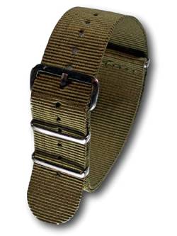 Uhren Pevak® Nylon Uhrenarmband Beige 16mm mit Edelstahl Dornschliesse Textil Uhr Armband Uhrband von Uhren Pevak
