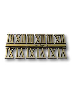 Uhren Pevak® Zifferblatt Zahlen Römisch Gold 3,6,9,12 25mm Kunststoff Wanduhr Zahlensatz Uhr Ziffern von Uhren Pevak