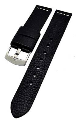 Uhrenarmband Ravenna XL extra lang schwarz 22mm Kalbleder 3892 von Uhrenhuette