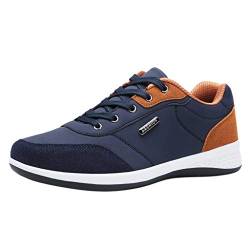 Sneaker Herren Schnürhalbschuhe Business Anzugschuhe Freizeit Schuhe Oxfords Derby Casual Lederschuhe Outdoorschuhe (Blau,43) von Uikceten