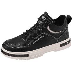 Uikceten Herren-Mode-Walking-Sneaker, rutschfeste Arbeitsschuhe, Bequeme -Casual-Athletik-Tennisschuhe Weiße Schuhe Herren 41 (Black, 44) von Uikceten