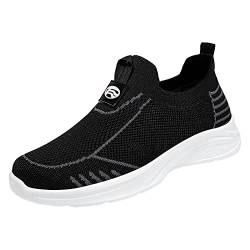 Uikceten Herren New Flying Weave Wanderschuhe Atmungsaktive und Bequeme Herren Casual Jogging Sommer Atmungsaktive Mesh-Schuhe Outdoor Schuhe Herren Gelb (Black, 44) von Uikceten