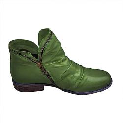 Uikceten Modische Damenschuhe, Plateaustiefel, Cowboystiefel für Damen, Stiefel für Damen Naturläufer Schuhe Damen (Green, 37) von Uikceten