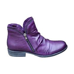 Uikceten Modische Damenschuhe, Plateaustiefel, Cowboystiefel für Damen, Stiefel für Damen Naturläufer Schuhe Damen (Purple, 43) von Uikceten