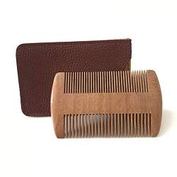Bartkamm aus Holz, Bartkamm aus Naturholz mit feinen und groben Zähnen – Antistatischer Taschenkamm für den täglichen Transport von Uinfhyknd