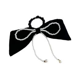 Elegante Perlen Schleifen Haarspange Frauen Pferdeschwanz Haarnadel Haarseil Perlen Bowknot Haarspangen Kopfschmuck für den täglichen Haarclip zum Stylen von Ukbzxcmws