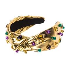 Handgefertigtes Stirnband, festliches Perlenhaarband, Totenkopf-Oberteil, Haarreif, stilvoller Knoten, Kopfschmuck für irische Feste, modisches handgefertigtes Stirnband von Ukbzxcmws