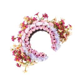 Stilvoller Blumenkranz, ethnische Blumen, Stirnband, Ornament, Kopfschmuck für Festivals und Fotoshootings, Damen-Haarschmuck von Ukbzxcmws