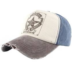 Ukerdo Jahrgang Baseball Caps Star Denim Mütze Herren Damen Freizeit Sonne Schutz Einstellbar Tailliert Papa Hat - Braun von Ukerdo