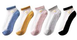 Damen transparente Spitze Stickerei Panel Crystal Sparkly Socks 5er Pack von Ulalaza