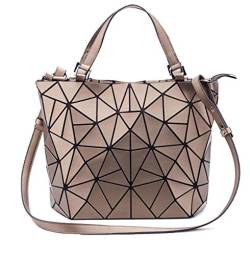 Ulalaza Geometric Lattice Top-Handle Handtasche für Frauen Matte Tote Purse Handtaschen Geometry Shoulder Bag von Ulalaza