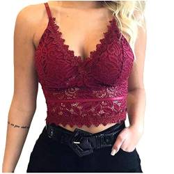 Damen Zöpfe Weste Brustpolsterung Tragen Sport Unterwäsche Frauen Spitze BH Strappy Top BH Neckholder Reizwäsche Crop Top von Ulanda-EU Damen Oberteile