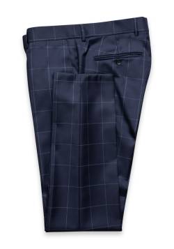 Cambridge Check Anzug-Hose Dark Navy von Uli Schott - The unknown brand