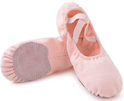 Kinder Ballettschuhe Mädchen Ballerina Tanzschuhe Damen Gymnastik Tanzen Atmungsaktiv Schuhe Frauen Weich Ballettschläppchen Pink 31 von Ulicox