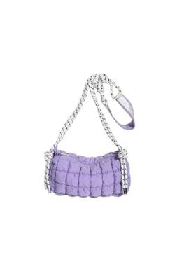 Ulisty Damen Klein Puffer Quadratische Tasche Mini Gesteppt Schultertasche Herab Umhängetasche Handtasche Täglich Geldbeutel lila von Ulisty