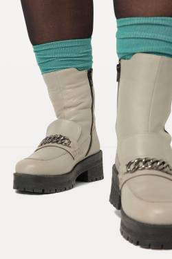 Chelsea-Lederboots, Damen, grau, Größe: 38, Leder/Synthetische Fasern, Ulla Popken von Ulla Popken