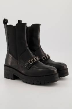 Chelsea-Lederboots, Damen, schwarz, Größe: 42, Leder/Synthetische Fasern, Ulla Popken von Ulla Popken