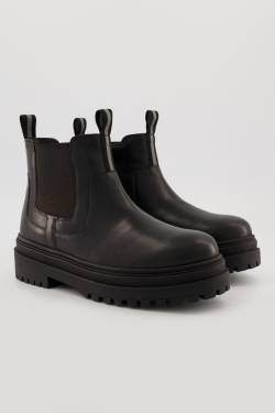 Chunky Chelsea-Boots, Damen, schwarz, Größe: 44, Leder/Synthetische Fasern, Ulla Popken von Ulla Popken