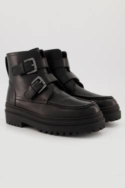 Chunky Leder-Boots, Damen, schwarz, Größe: 43, Leder/Synthetische Fasern, Ulla Popken von Ulla Popken