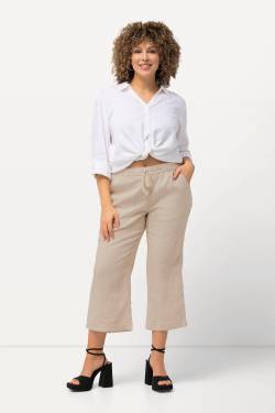 Große Größen 7/8-Leinenhose, Damen, beige, Größe: 48, Leinen, Ulla Popken von Ulla Popken