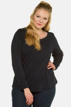 Große Größen Basic Shirt, Damen, blau, Größe: 42/44, Baumwolle, Ulla Popken von Ulla Popken