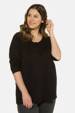 Große Größen Basic Shirt, Damen, schwarz, Größe: 50/52, Baumwolle, Ulla Popken von Ulla Popken